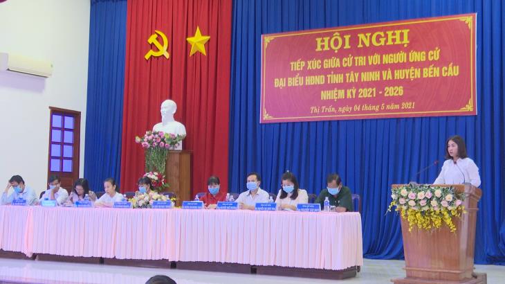 Ứng cử viên Đại biểu HĐND tỉnh Tây Ninh và huyện Bến Cầu tiếp xúc với cử tri Thị Trấn Bến Cầu